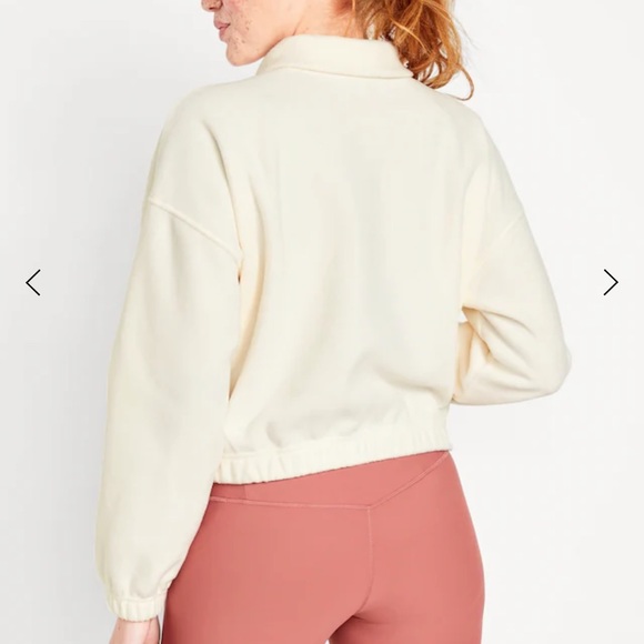 NWT OLD NAVY Micro Fleece Cropped Pullover Color: Creme De La Creme - Picture 2 of 6